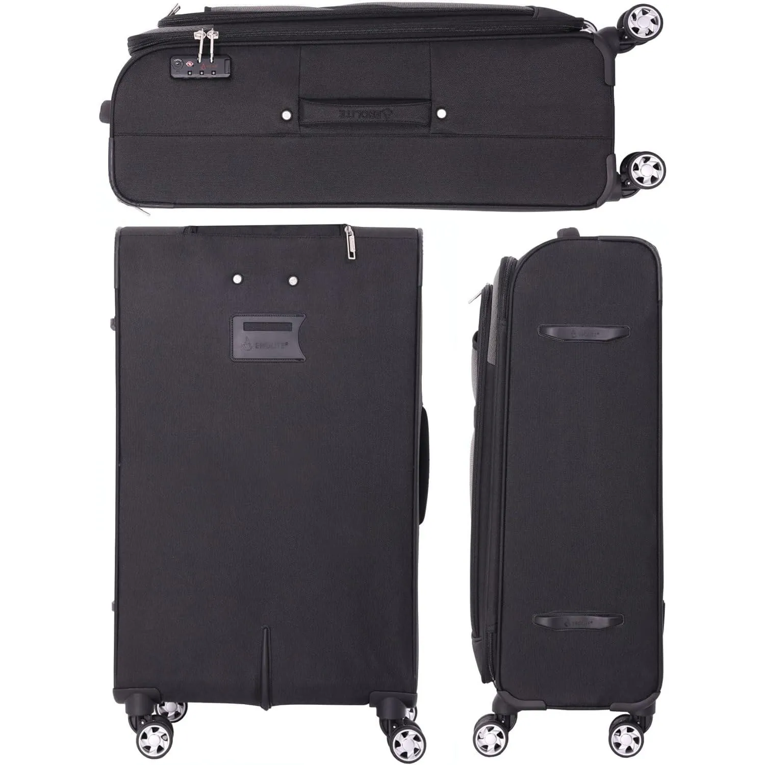 Aerolite Lightweight 55cm 4 Wheel Travel Carry On Hand Cabin Luggage Suitcase Navy Blue Plum Approved for easyJet British Airways Ryanair and More