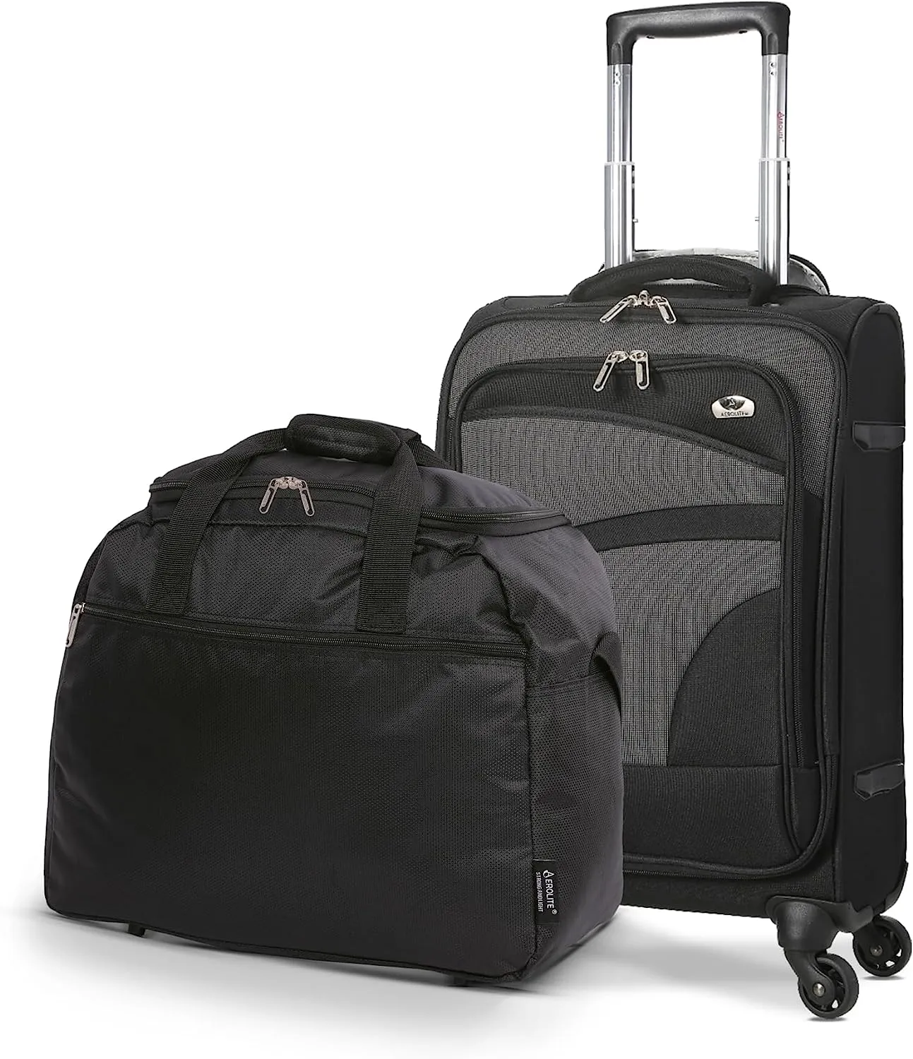 Aerolite Lightweight 55cm 4 Wheel Travel Carry On Hand Cabin Luggage Suitcase Navy Blue Plum Approved for easyJet British Airways Ryanair and More