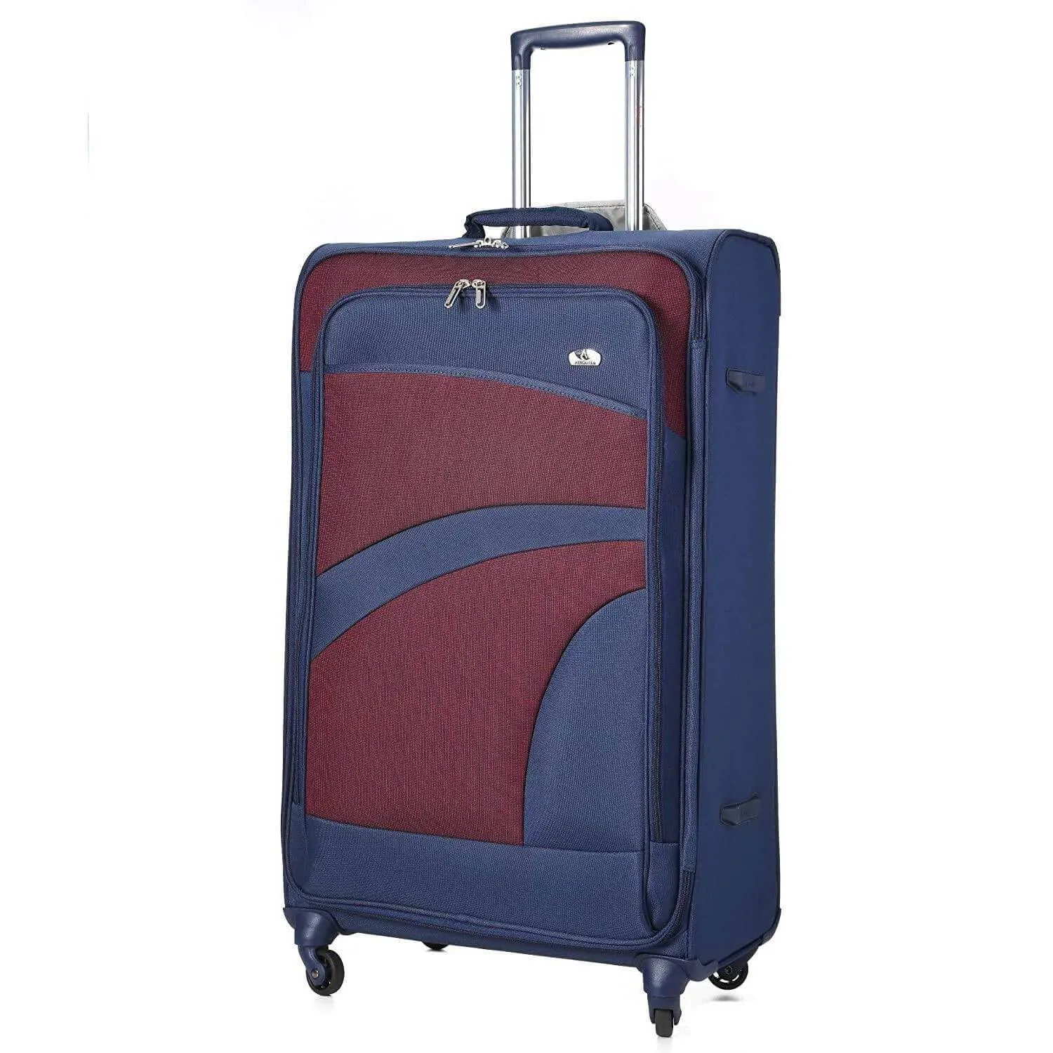 Aerolite Lightweight 55cm 4 Wheel Travel Carry On Hand Cabin Luggage Suitcase Navy Blue Plum Approved for easyJet British Airways Ryanair and More