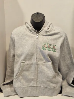 AKA Grey Crop Zipup Hoodie(Bold)