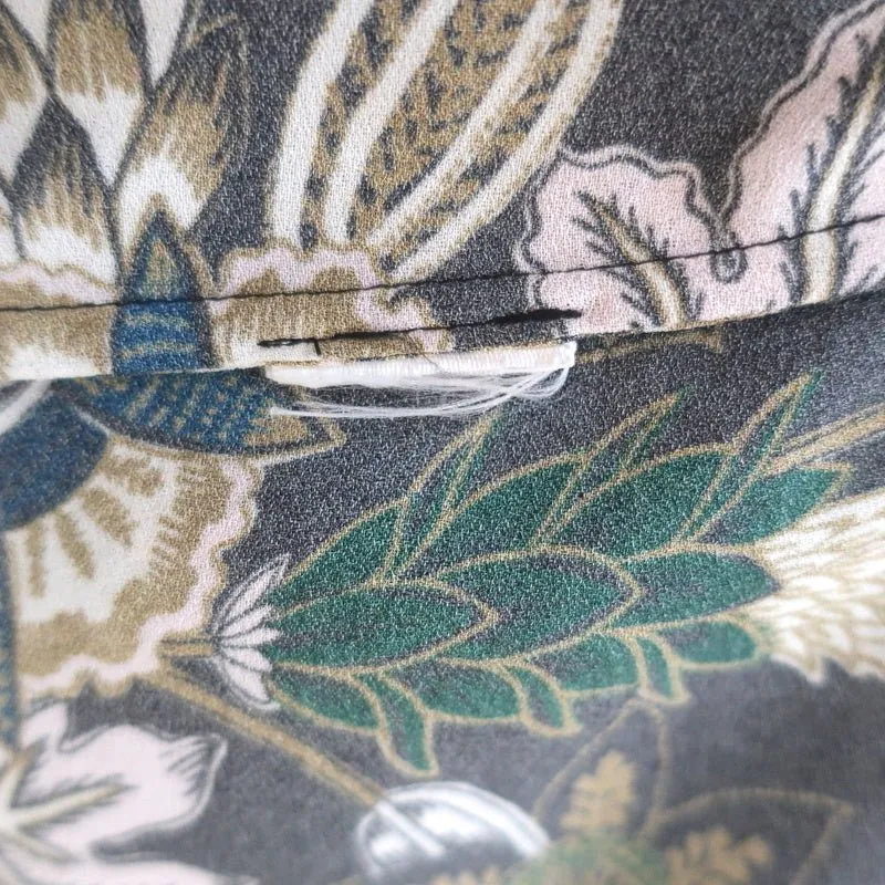 A.L.C. Open Back Blouse Cooper Black Floral Print Silk Size 4 Long Sleeve Top