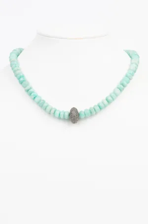 Amazionite, White Topaz Necklace