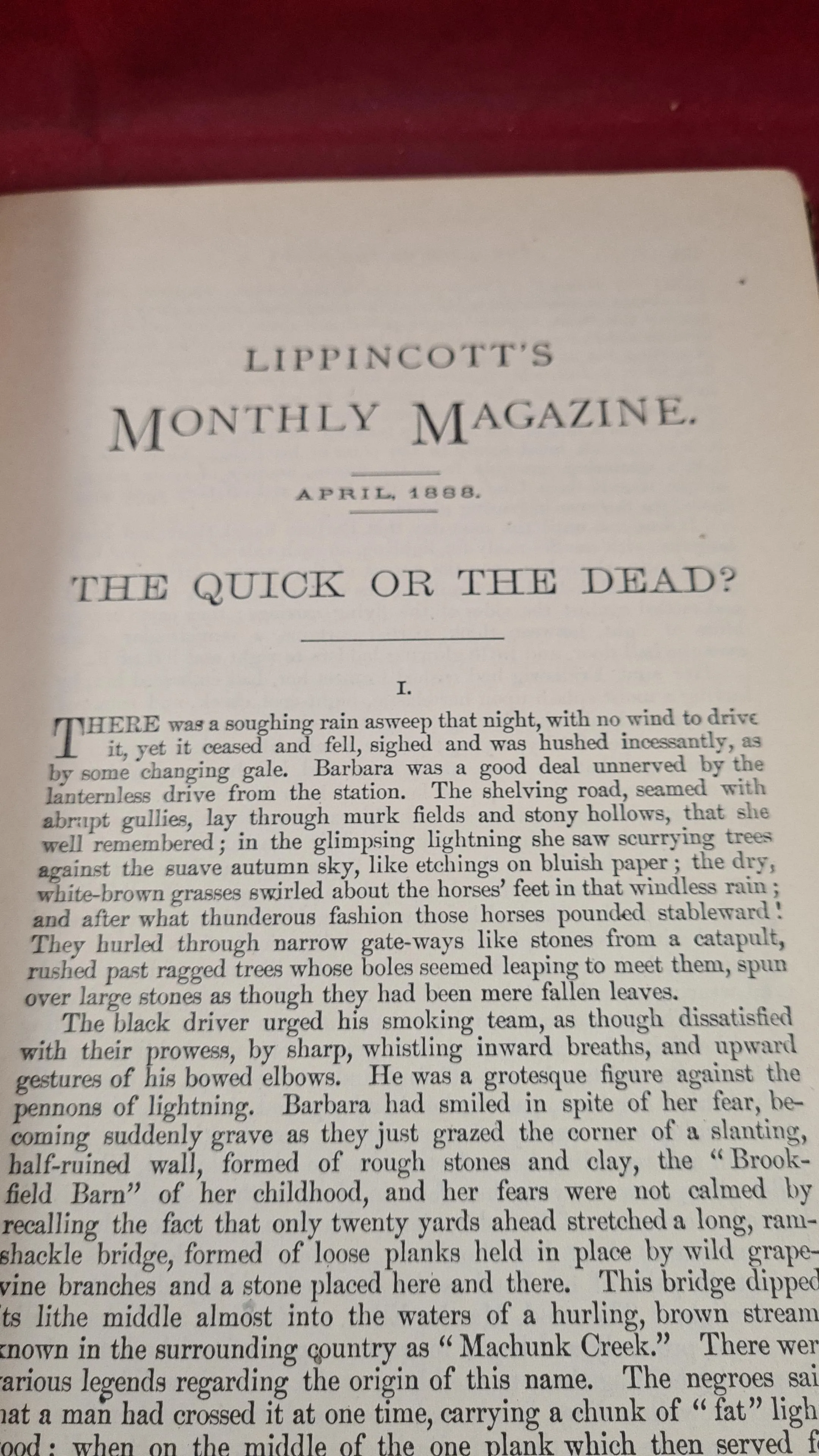 Amelie Rives - The Quick or The Dead, Lippincott Number 244, April 1888