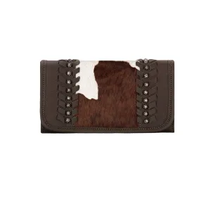 American West Handbag Cow Town Collection: Leather Tri-Fold Western Wallet