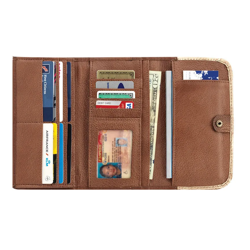 American West Handbag Cow Town Collection: Leather Tri-Fold Western Wallet
