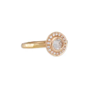 Annie Fensterstock - Rose Cut Diamond in a Halo Setting