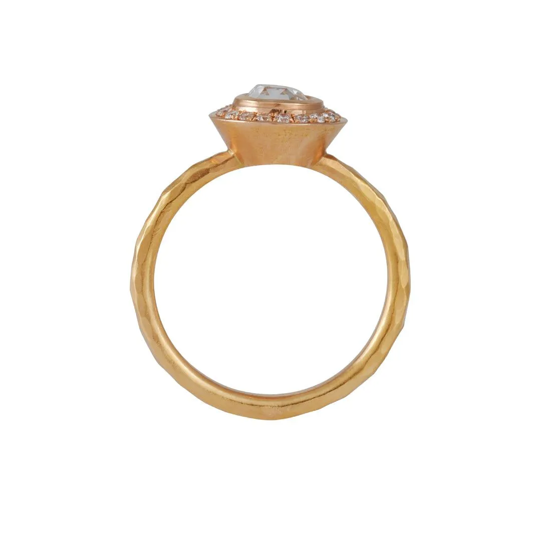 Annie Fensterstock - Rose Cut Diamond in a Halo Setting