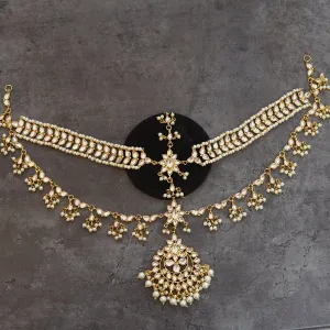 Antique Plated Kundan Headpiece