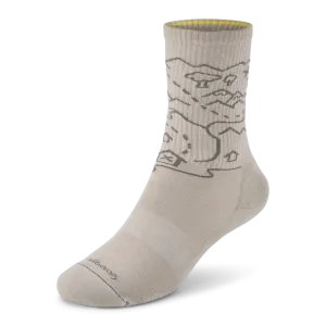 Anytime Crew Sock - Rugged Beige (Hazy Pine) - NZ Map