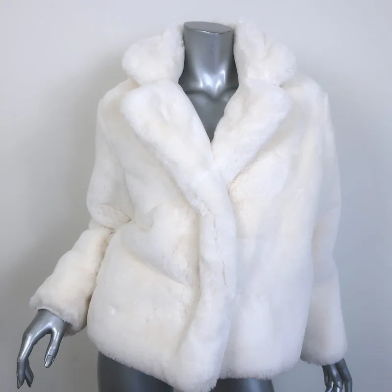 Apparis Manon Faux Fur Coat White Size Extra Small