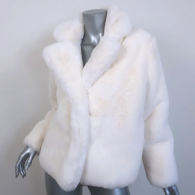 Apparis Manon Faux Fur Coat White Size Extra Small