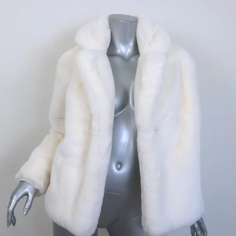 Apparis Manon Faux Fur Coat White Size Extra Small