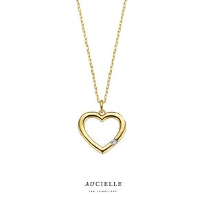 Aucielle - Pendentif - Cœur, Or Jaune et Diamant (AH0038D)
