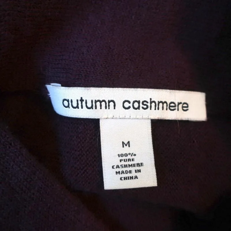 Autumn Cashmere Sweater Purple Cashmere Size Medium Mock Neck Pullover