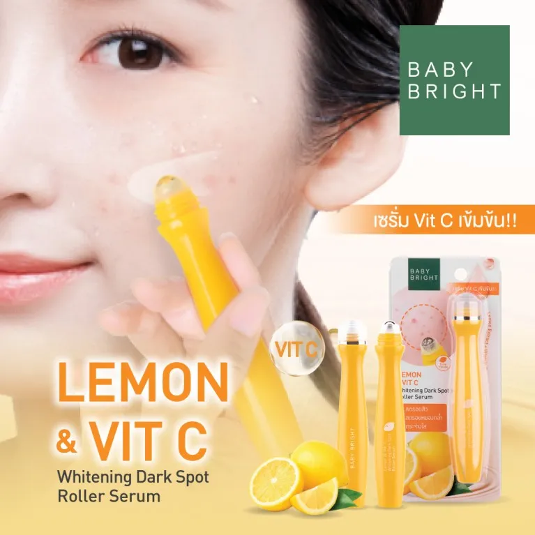 Baby Bright Lemon & Vit C Whitening Dark Spot Roller Serum 15ml