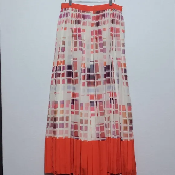 Badgley Mischka Stylish Multicolor Pleated Skirt SIZE 14
