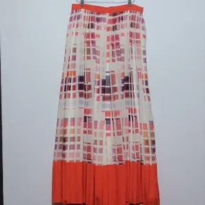 Badgley Mischka Stylish Multicolor Pleated Skirt SIZE 14