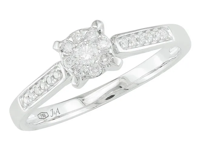 Bague avec motif - Or Blanc, Diamants (J&A6581)