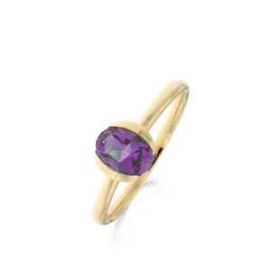 Bague avec motif - Or Jaune, Améthyste (063445/B)