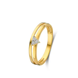 Bague avec motif - Or Jaune et Blanc, Diamants (068219A)