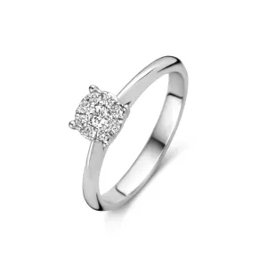 Bague cluster - Or Blanc, Diamants (91JU35A)