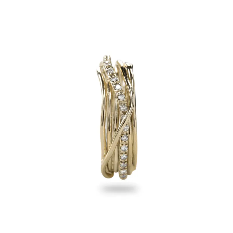Bague Filodellavita -7 fils Or Jaune 9k, Diamants (FAN7GBT)
