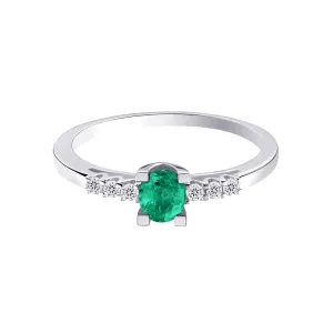 Bague Garel Tara - Or Blanc, Emeraude et Diamants (15BW12EG)