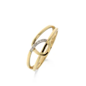 Bague multiples anneaux - Or Jaune et Blanc, Diamants (065758/A)