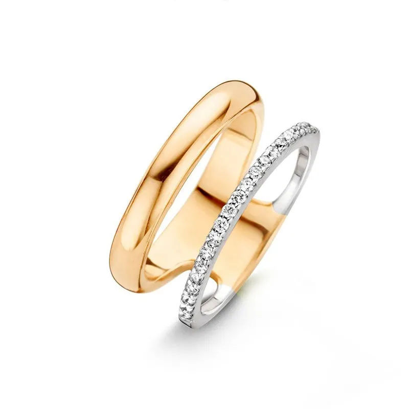 Bague One More - Ischia Or Blanc, Jaune et Diamants (054029A)