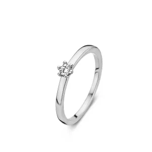 Bague solitaire - Or Blanc, Diamants (91EG33/A)