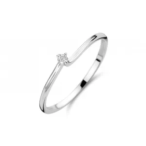 Bague solitaire - Or Blanc, Diamants (GR4191WB)