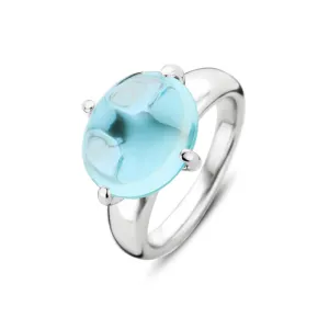 Bague TI SENTO - Argent, Pierre Bleue (12117WB)