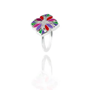 Bague UNA STORIA - Fleur de lys, Argent et zircons (BG121213)