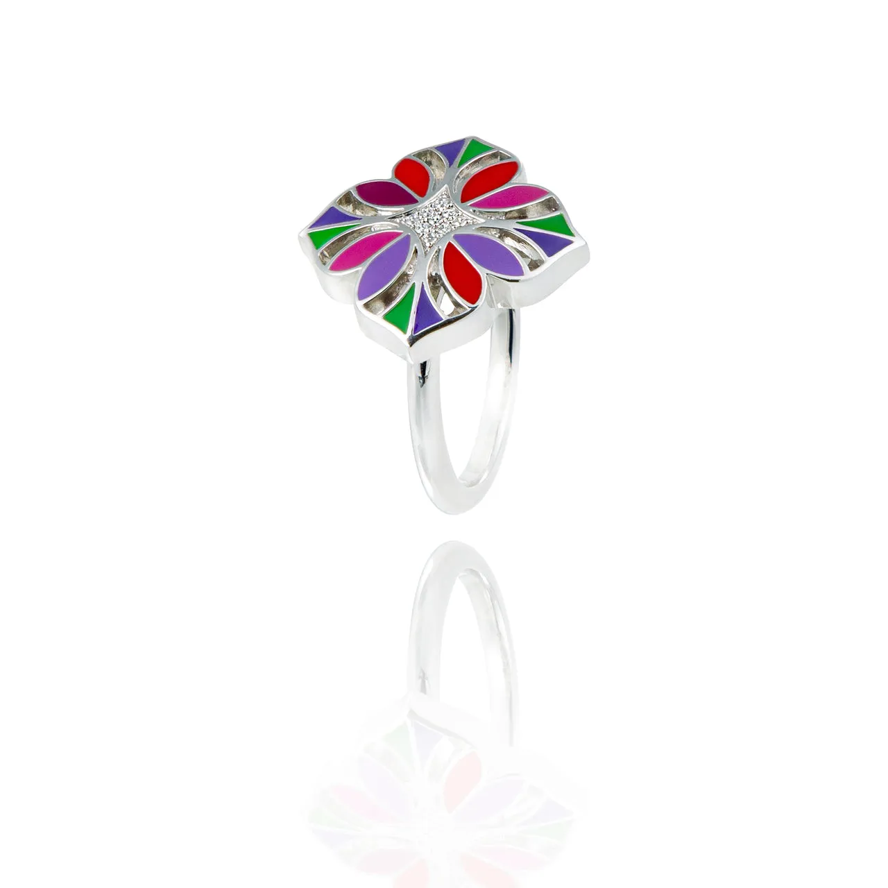 Bague UNA STORIA - Fleur de lys, Argent et zircons (BG121213)