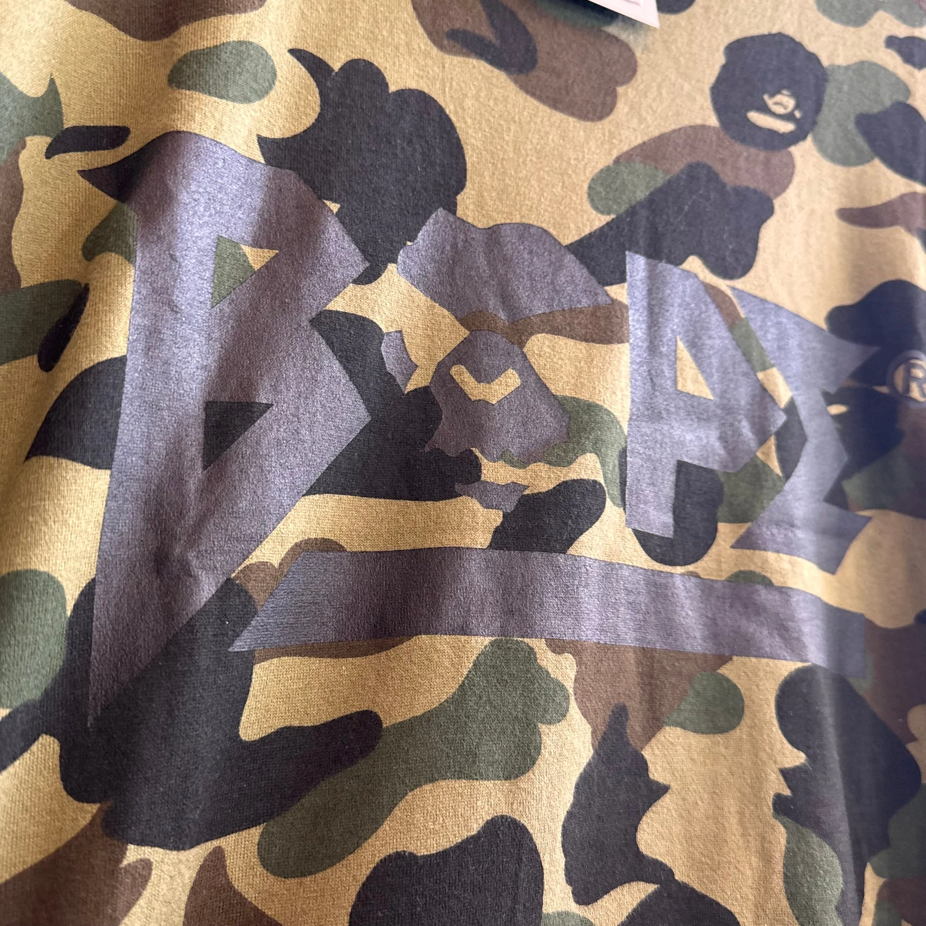 Bape Camo Double Bottom Zip Tee ‘Green Camo’ Size L