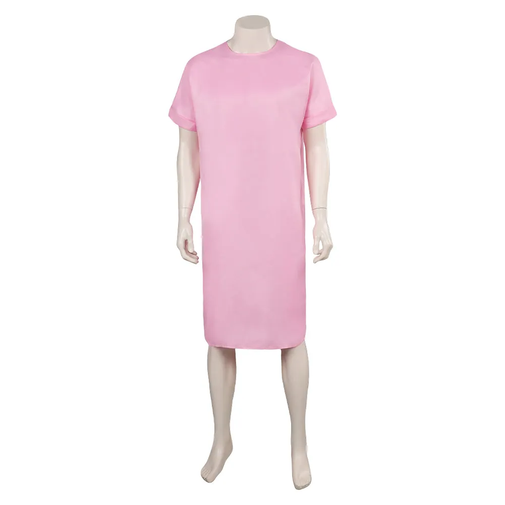 Barbie 2023 Ken Cosplay Costume Pink Long Gown Patient Gown Halloween Carnival Suit