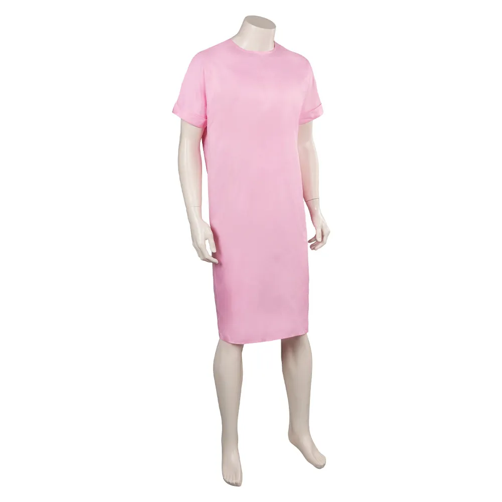 Barbie 2023 Ken Cosplay Costume Pink Long Gown Patient Gown Halloween Carnival Suit