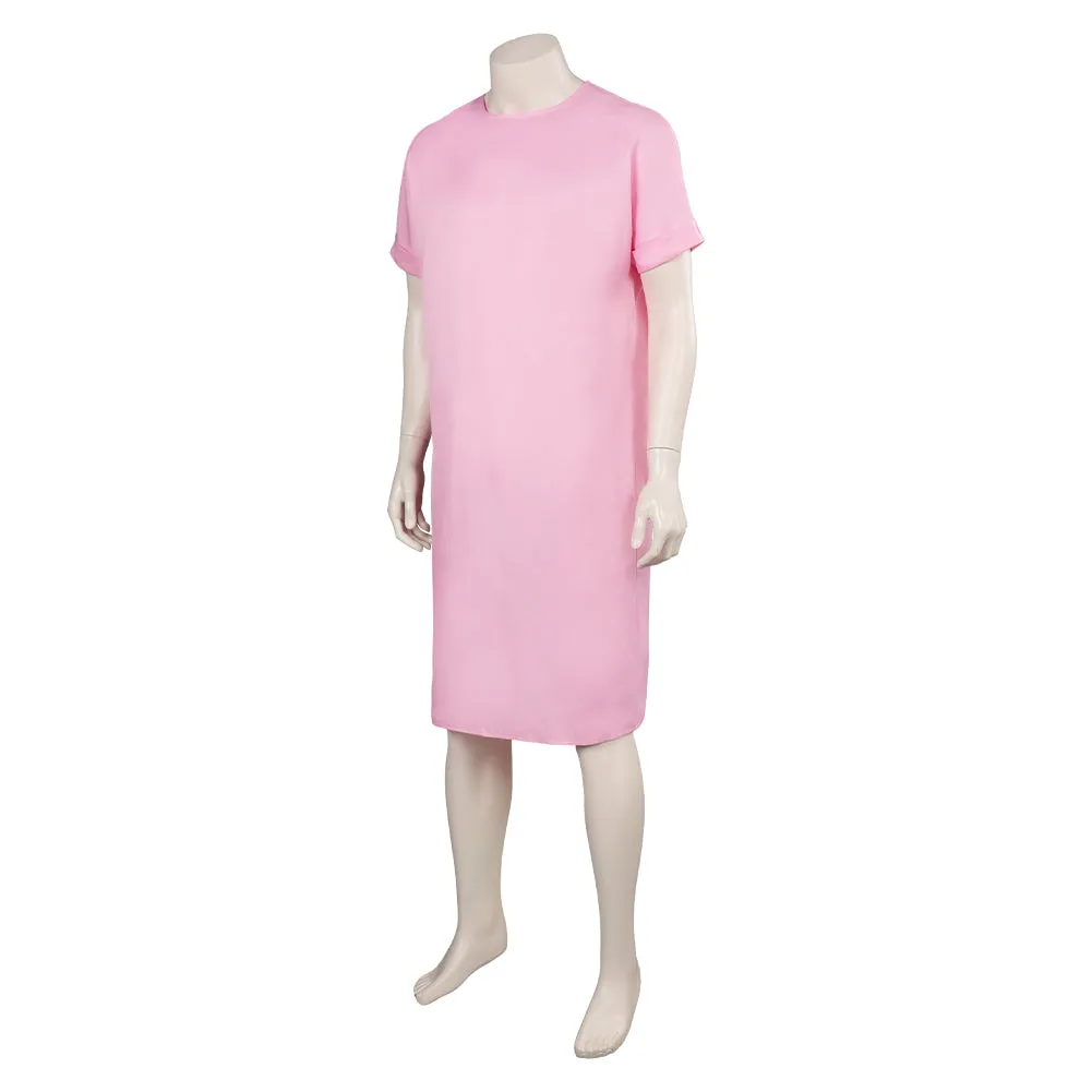 Barbie 2023 Ken Cosplay Costume Pink Long Gown Patient Gown Halloween Carnival Suit
