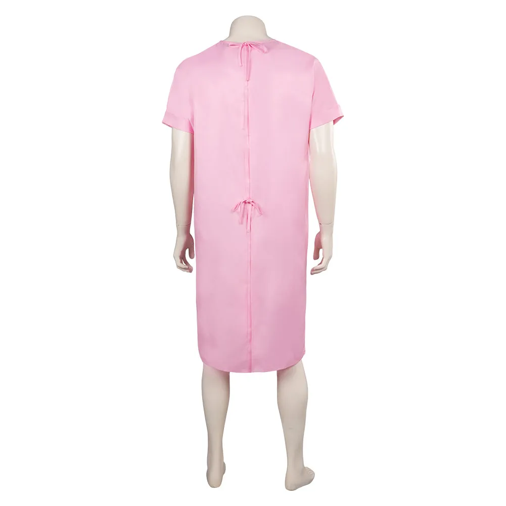 Barbie 2023 Ken Cosplay Costume Pink Long Gown Patient Gown Halloween Carnival Suit