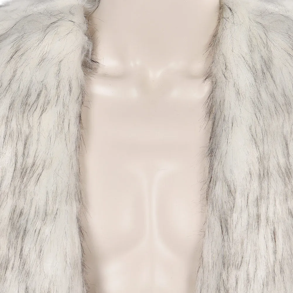 Barbie 2023 Ken Cosplay Costume White Fur Coat Outfits Halloween Carnival Suit