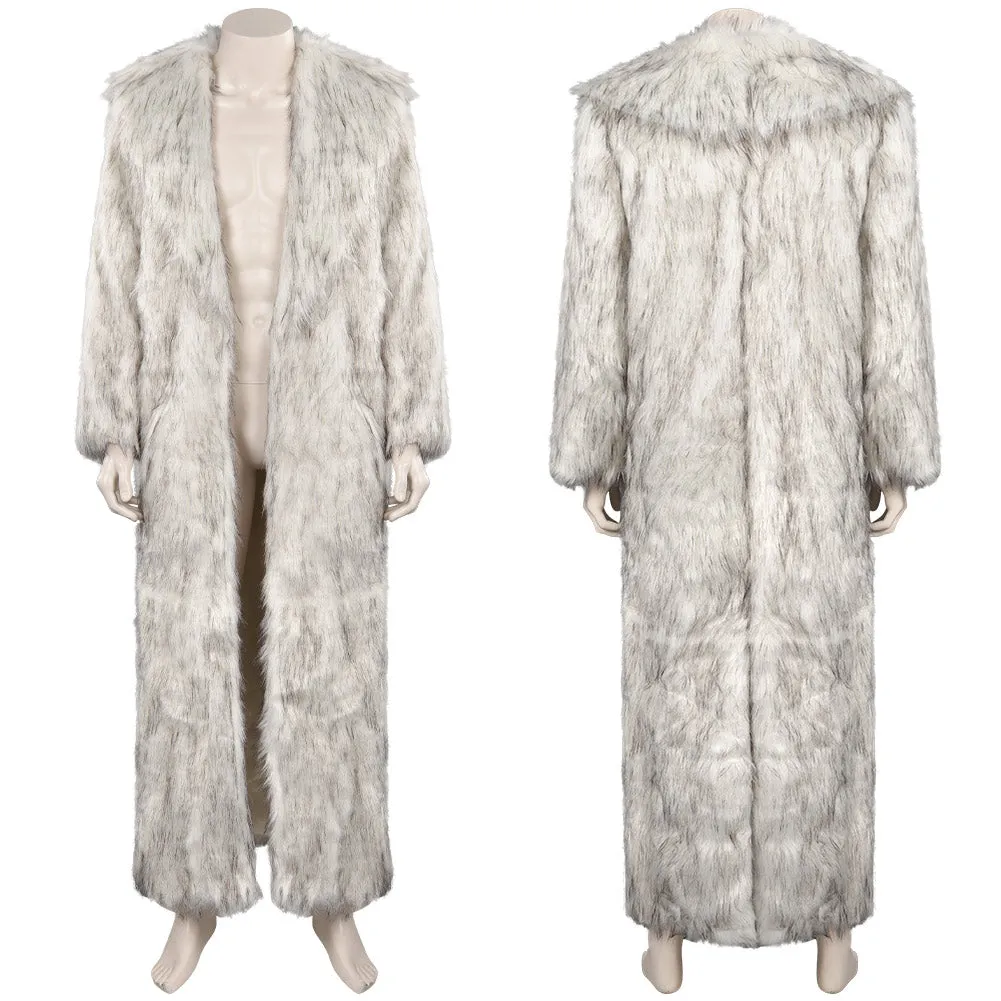 Barbie 2023 Ken Cosplay Costume White Fur Coat Outfits Halloween Carnival Suit