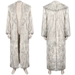 Barbie 2023 Ken Cosplay Costume White Fur Coat Outfits Halloween Carnival Suit