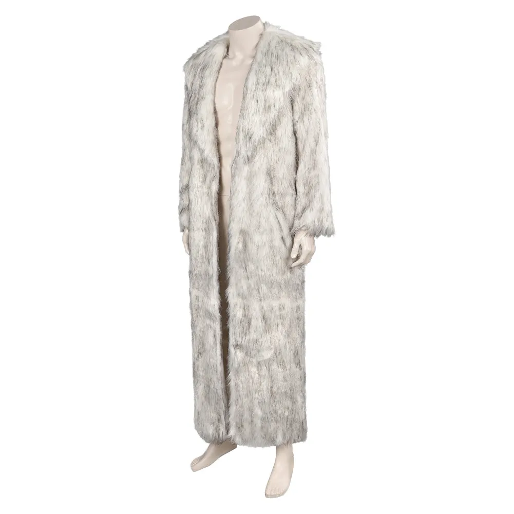 Barbie 2023 Ken Cosplay Costume White Fur Coat Outfits Halloween Carnival Suit