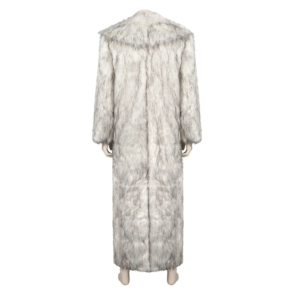 Barbie 2023 Ken Cosplay Costume White Fur Coat Outfits Halloween Carnival Suit