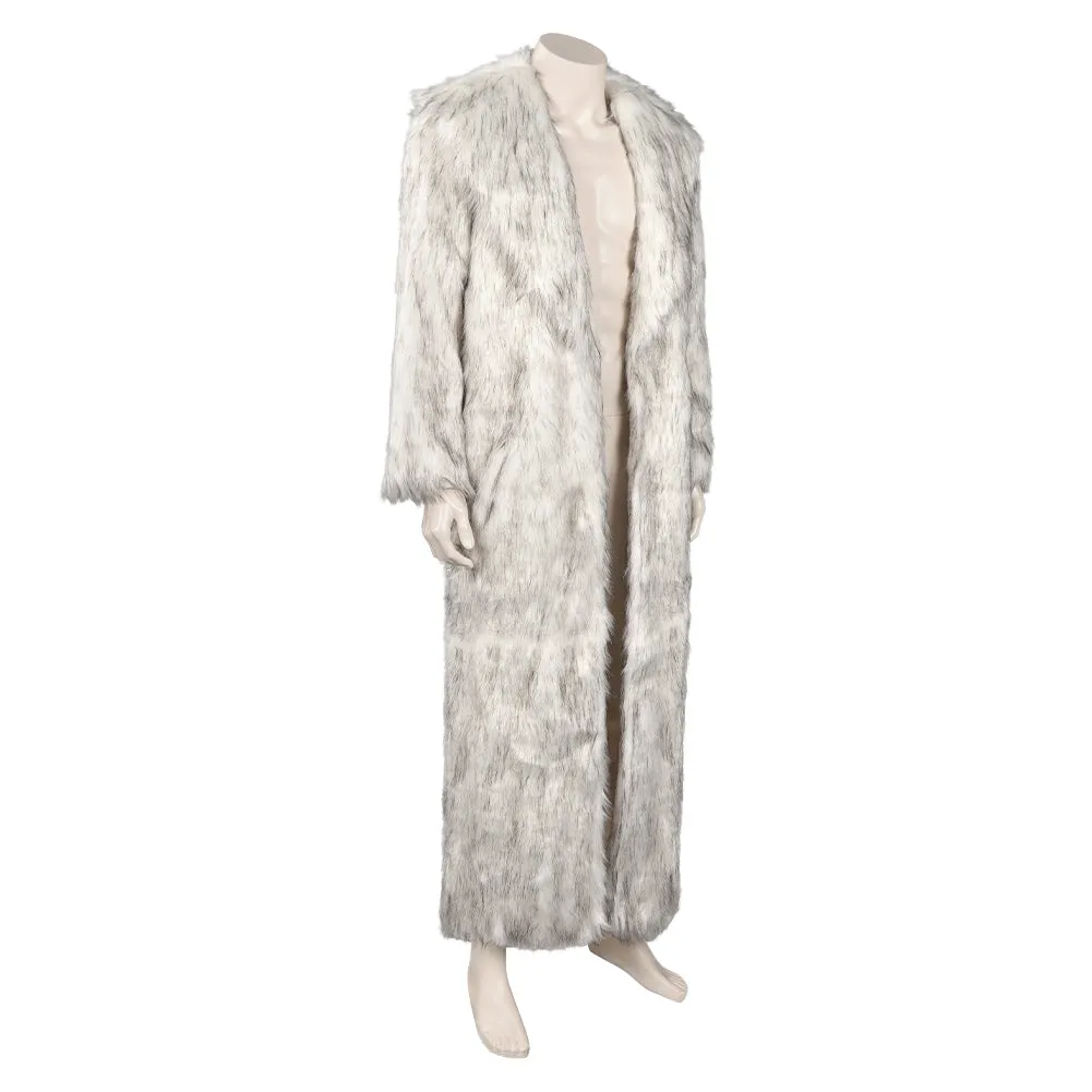Barbie 2023 Ken Cosplay Costume White Fur Coat Outfits Halloween Carnival Suit