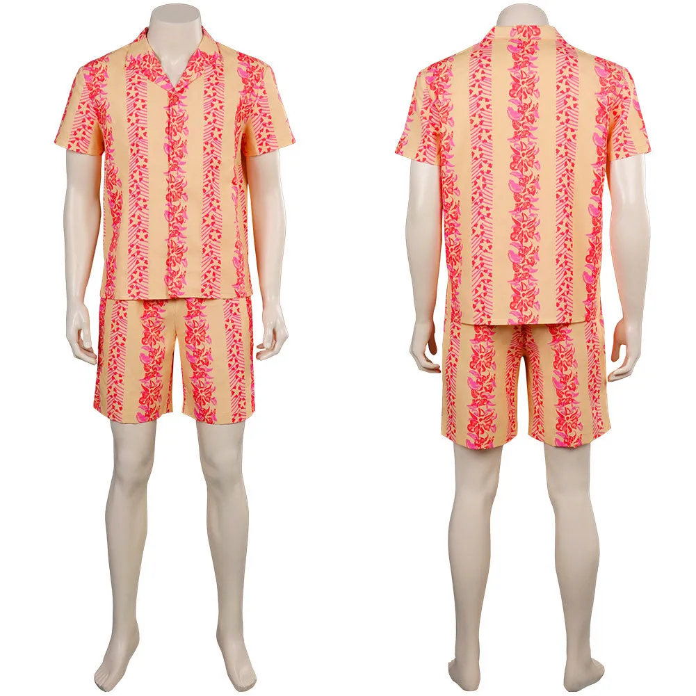 Barbie 2023 Ken Flower Shirt Board Shorts Outfits Cosplay Costume Halloween Carnival Suit