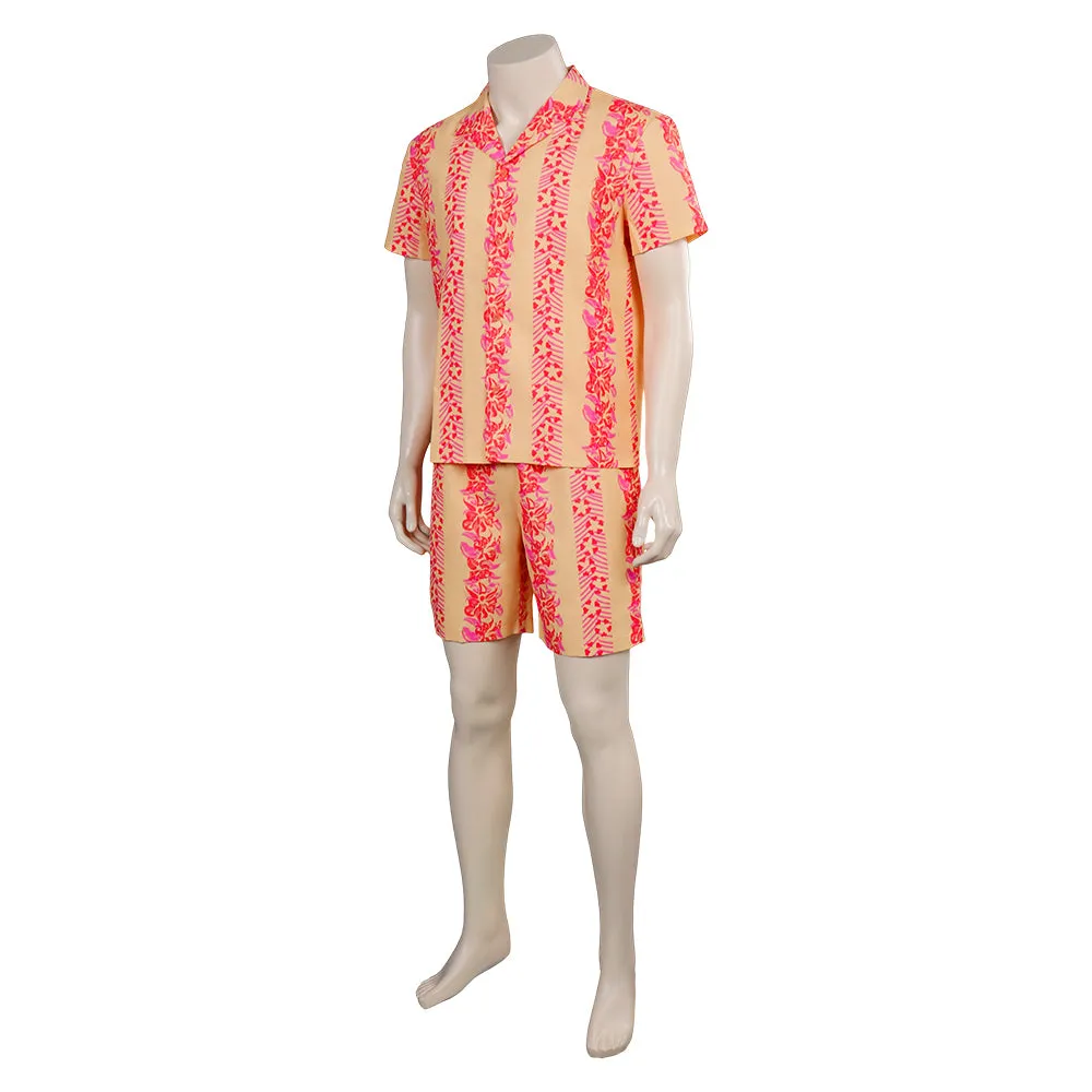 Barbie 2023 Ken Flower Shirt Board Shorts Outfits Cosplay Costume Halloween Carnival Suit