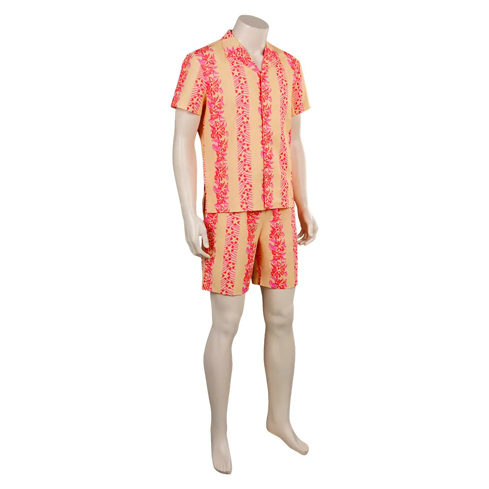 Barbie 2023 Ken Flower Shirt Board Shorts Outfits Cosplay Costume Halloween Carnival Suit