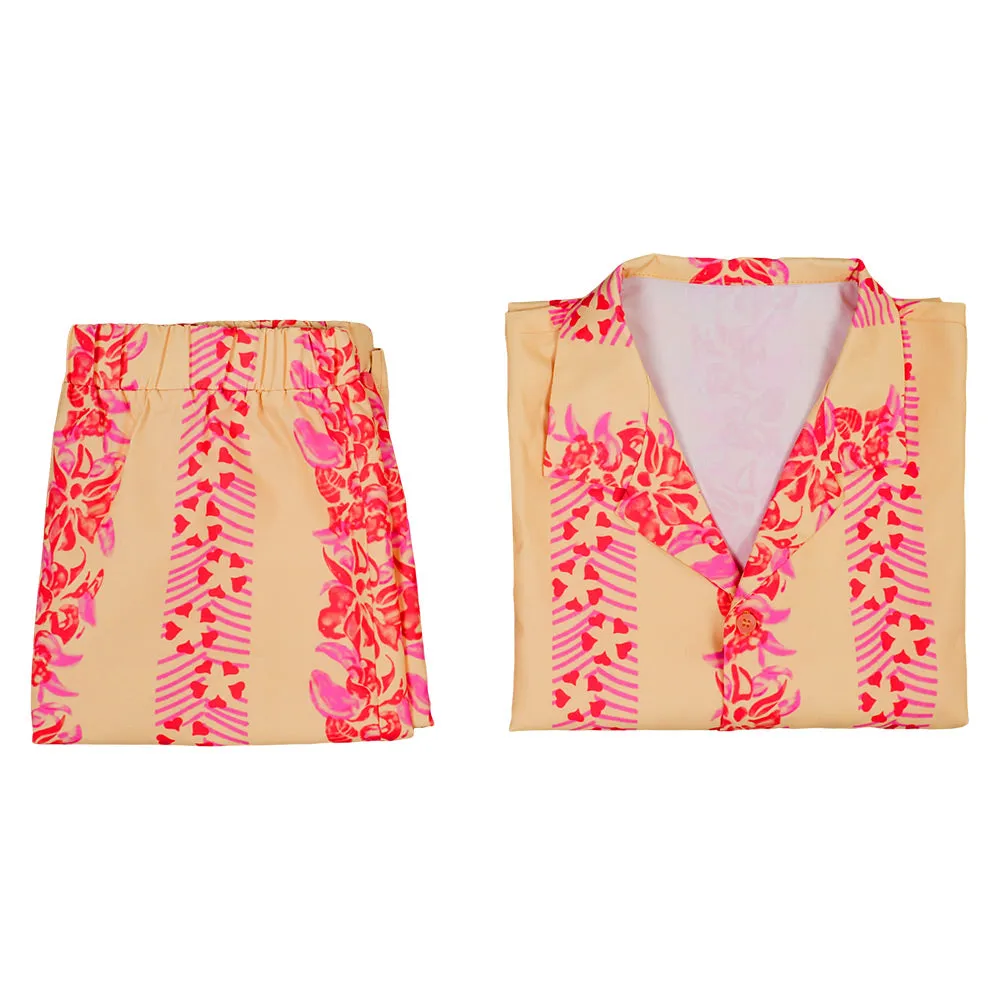Barbie 2023 Ken Flower Shirt Board Shorts Outfits Cosplay Costume Halloween Carnival Suit