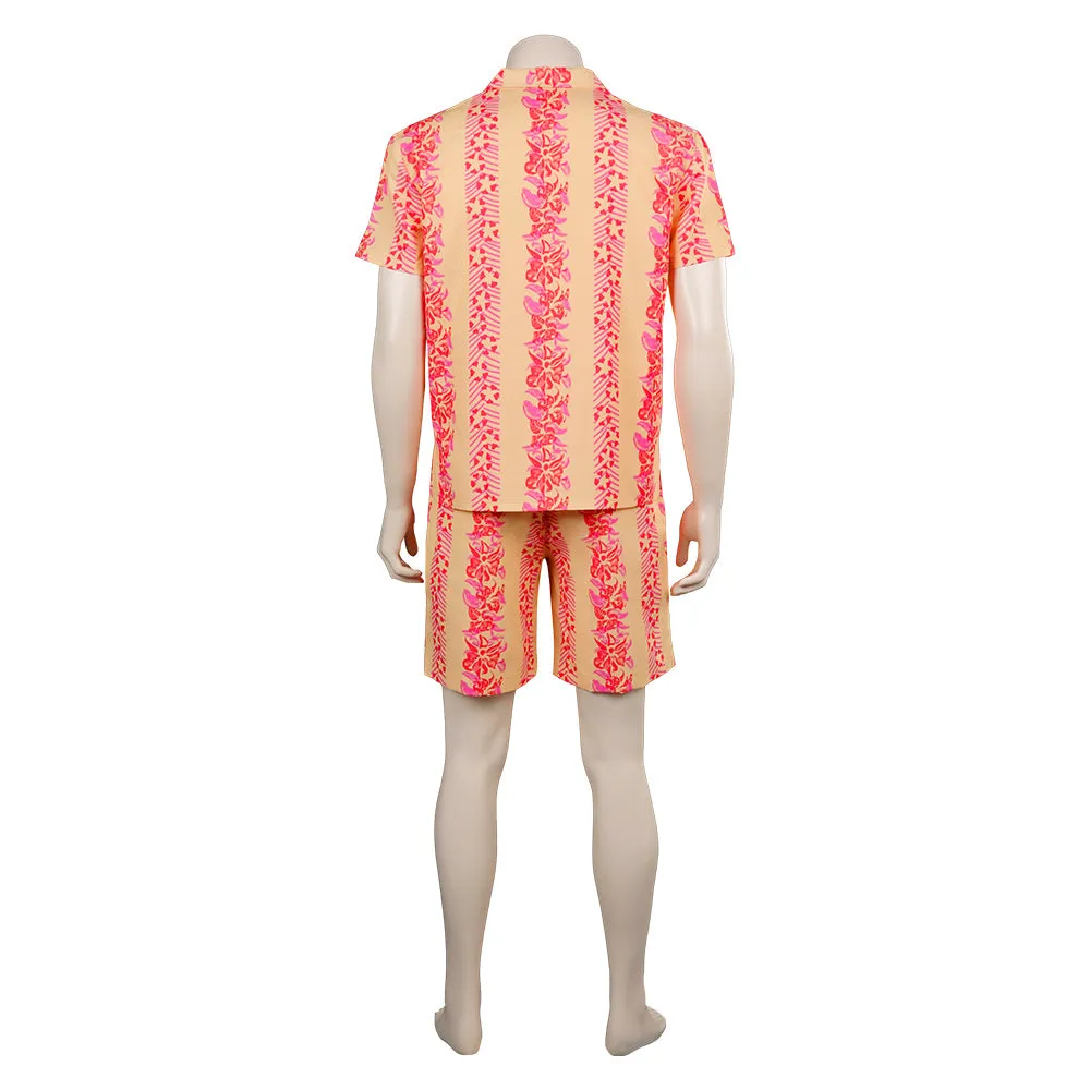 Barbie 2023 Ken Flower Shirt Board Shorts Outfits Cosplay Costume Halloween Carnival Suit